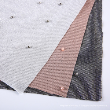 Différents types tissu perlé perlé à tricot personnalisé pour robe de soirée